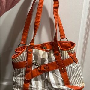 Striped Orange Women's Bag